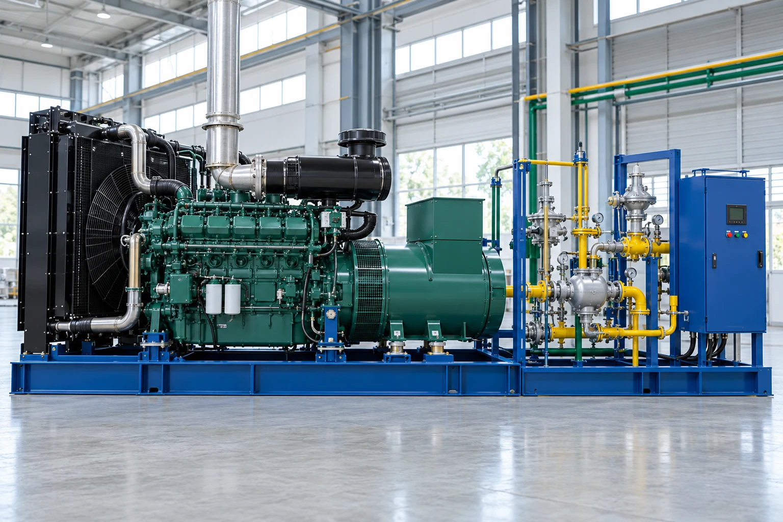 Illustrative industrial generator and gas-system integration